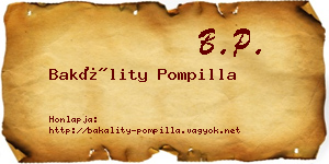 Bakálity Pompilla névjegykártya
